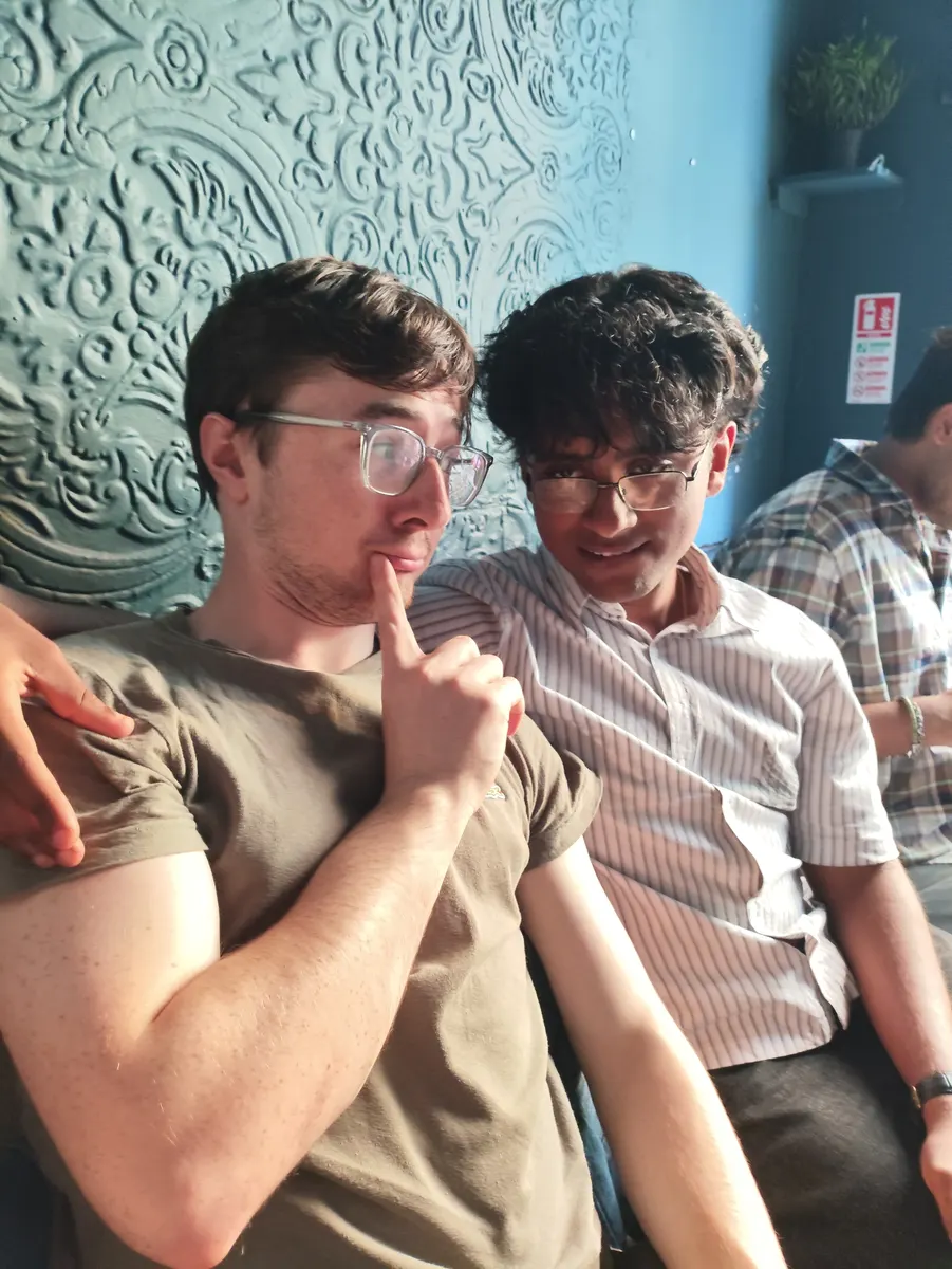 Friends seated together in Dublin